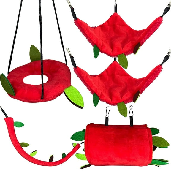 5pcs/set Cute Plush Cotton Hamster Hammock Hammock for Small Animal Ferret Double-layer Nests Pet Supplies