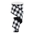 thumbnail image 2 of Black White Buffalo Plaid Ribbon - 2 1/2" x 10 Yards, Wired Edge, Christmas, Birthday, Rustic, Farmhouse, Wreath, 2 of 3