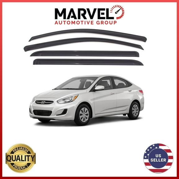 Smoke Window Sun Vent Visor Rain Guards Deflectors for Hyundai Accent 2011-2017