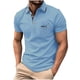 thumbnail image 1 of Camisetas de Manga Corta Casual Patchwork Imprimir Flap Bolsillo Cuello Redondo Camiseta para Ejercicio de Verano Diario, 1 of 6