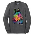thumbnail image 2 of Colorful Rainbow Sea Turtle Animal Lover Mens Long Sleeve Shirt, Heather Black, Large, 2 of 3