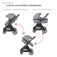 thumbnail image 3 of Carriola con Autoasiento Reversible y Reclinable con bambineto King D'Bebe - Gris, 3 of 8