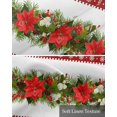 thumbnail image 6 of Faux Linen Valances for Windows Christmas Garland Pine Tree Decoration Curtains Valance Light Filtering Rod Pocket Small Window Treatment for Kitchen Living Room Bedroom 60x18In, 6 of 6
