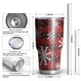 thumbnail image 6 of 30oz Red and Black Christmas Snowflake Pattern Tumblers Stainless Steel Tumbler with Lid and Straw,Vacuum Insulated Double Wall Travel Tumbler Cups Mug with Cleaning Brush for Coffee,Tea, 6 of 7