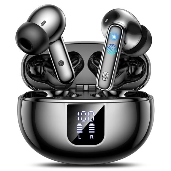 AI Language Translation Earbuds, Bluetooth 5.4 Headphones Translator for 144 Languages & Accents, Wireless Headphones 36 Hours Wireless Headphones with 4 ENC Mic, IP7 Waterproof Earphones,Black