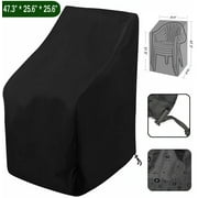 Patio Chair Covers,Outdoor Chair Cover,Waterproof Patio Furniture Covers forOutdoor Furniture Covers,Lounge Deep Outdoor Seat Cover,UV Protected, 25" L x 25" W x 47"H,Black