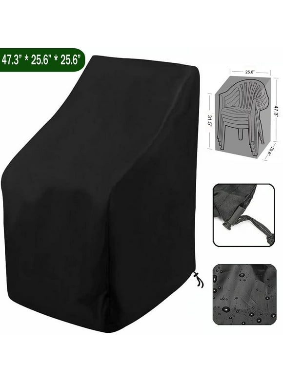 Patio Chair Covers,Outdoor Chair Cover,Waterproof Patio Furniture Covers forOutdoor Furniture Covers,Lounge Deep Outdoor Seat Cover,UV Protected, 25" L x 25" W x 47"H,Black