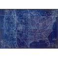 thumbnail image 2 of Meneely, Dan 18x14 White Modern Wood Framed Museum Art Print Titled - Cobalt US Map, 2 of 4