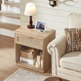 thumbnail image 7 of Leyaoyao Rattan Nightstand with Charging Station Boho Adult Bedside Table with Drawers, Natural Oak, 7 of 7