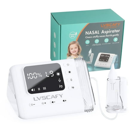 LVSCAFY Electric Nasal Aspirator for Baby – 9-Level Nose Sucker with Night Light & Music
