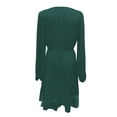 thumbnail image 4 of Elegant V Neck Satin Evening Gown For Women Plus Size Formal Party Dress With Waist And Low Back, 4 of 4