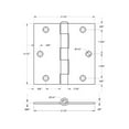 thumbnail image 3 of Deltana S35U1B-R 3-1/2" x 3-1/2" Square Hinge; Flat Black Finish, 3 of 3