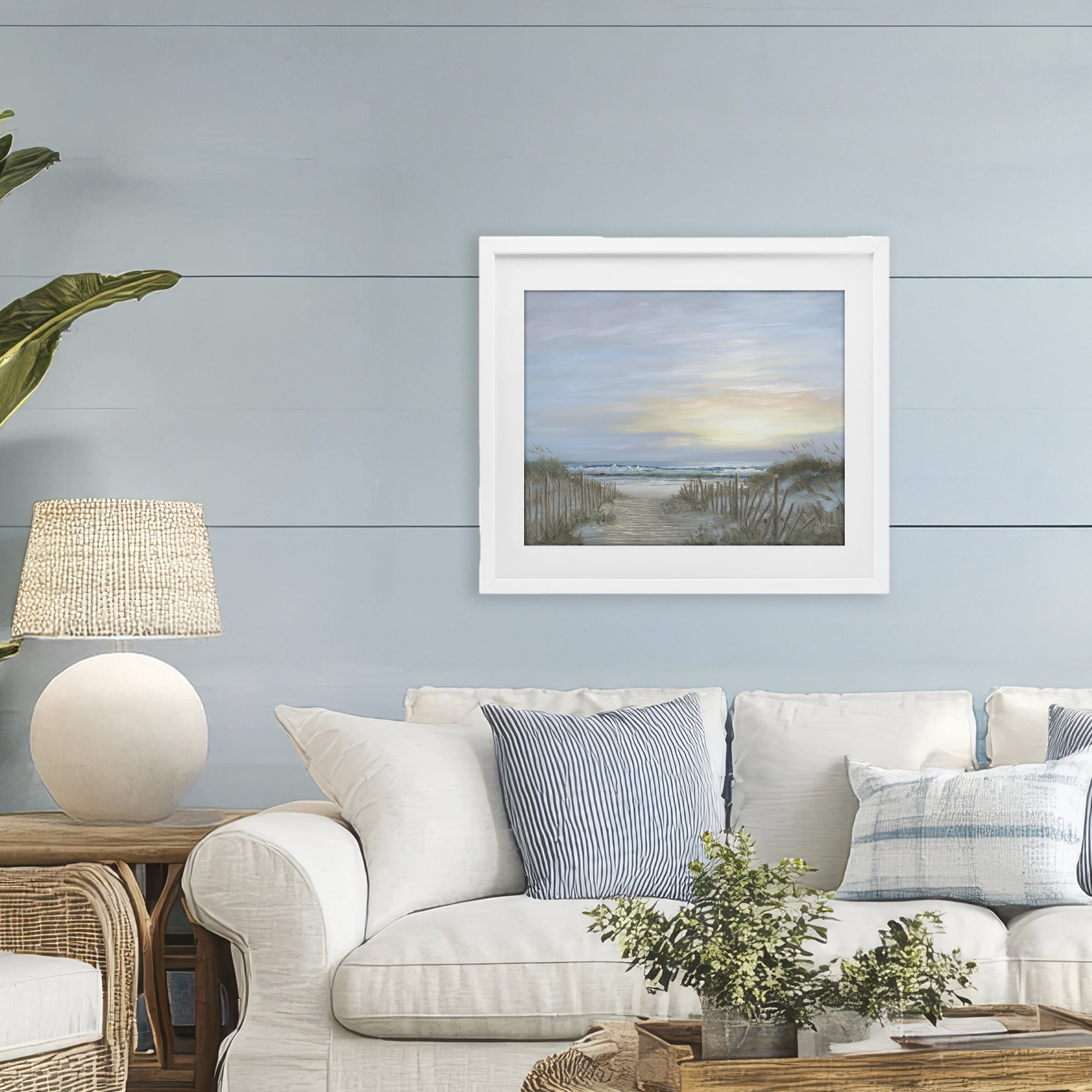 Stupell Industries Serenity Path Sunset White Framed Print Under Glass, design by Georgia Janisse