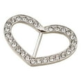 thumbnail image 3 of Hebilla de cinta deslizante, hebillas deslizantes para marcos de sillas, diamantes de imitación planos, manualidades DIY Corazón Argenta, 3 of 9