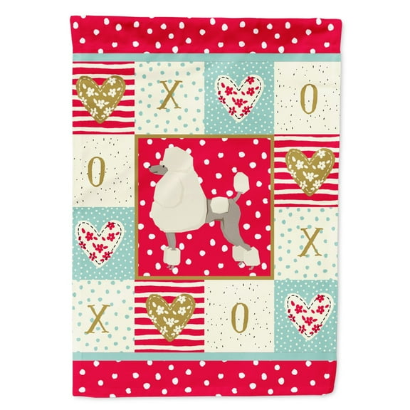 Carolines Treasures CK5946CHF Poodle Love Flag Canvas House Size Large multicolor