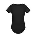 thumbnail image 3 of Alvivi Girls Team Basic Short Sleeve Gymnastic Leotard with Chiffon Wrap Skirt Ballet Dance Dress Ballroom Dancing Outfit Black 10-12, 3 of 7