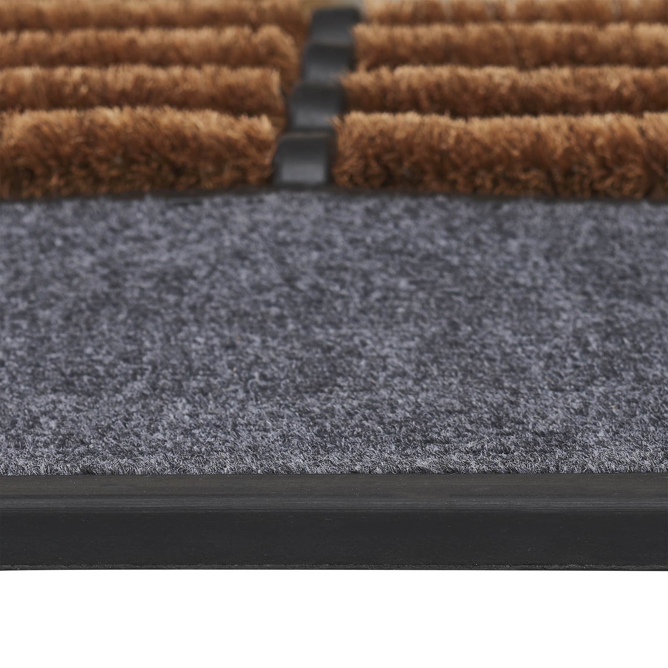 (4 pack) Mainstays Hardy Black Boot Scraper Coir Outdoor Doormat, 18" x 30"