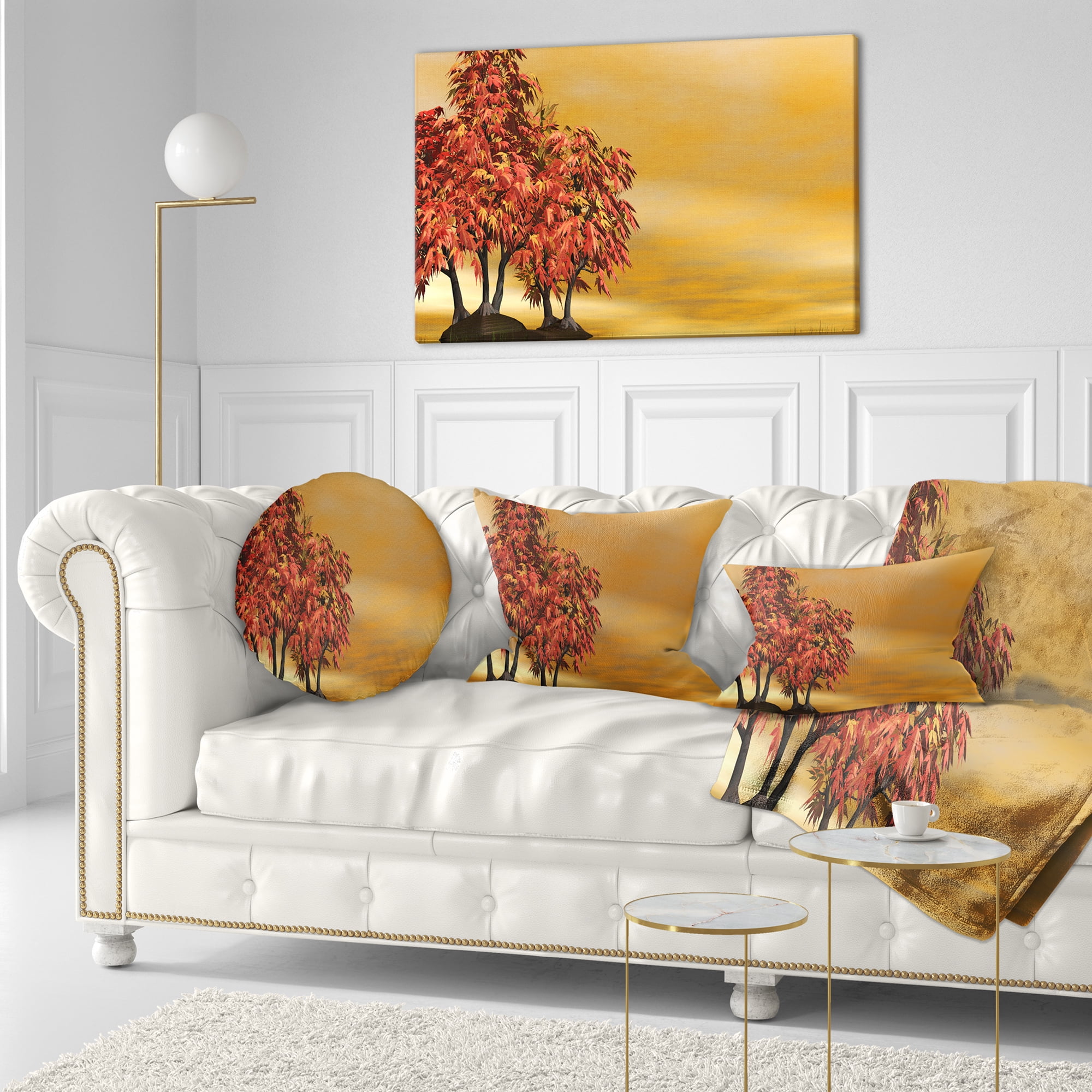 Designart Bonsai Landscape - Photography Throw Pillow - 12x20