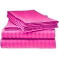 thumbnail image 2 of Full Size 500-Thread-Count 4-PCs Bed Sheet Set, Luxury Egyptian Cotton Sheet Set – Soft, Durable & Breathable Bedding, Fits Mattress Upto 19-24" Deep Pocket, Stripe Hot Pink, 2 of 5