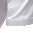 thumbnail image 4 of Honeeladyy Mens Satin Short Sleeve Shirts Summer Solid Color Button Up Slim Shirts for Party Prom Wedding Christmas Gifts for Son White XXL, 4 of 9