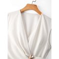 thumbnail image 6 of Apricot V-Neck Ruched Wrap Waist Cinched A-Line Sleeveless Elegant Midi Dress, 6 of 8