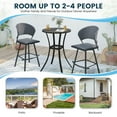 thumbnail image 2 of Vicllax Outdoor Patio Bar Set Bistro Set Metal Modern Style for Garden 27.6"Lx27.6"Wx37.4"H (3 Pcs), 2 of 8