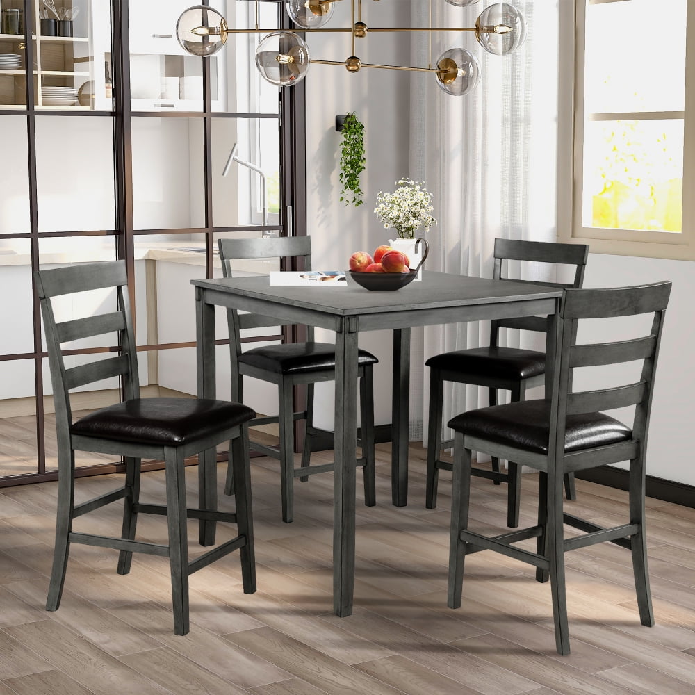 Wooden Kitchen Dining Set Room, Light Grey Wooden Dining Table And Chairs Sets