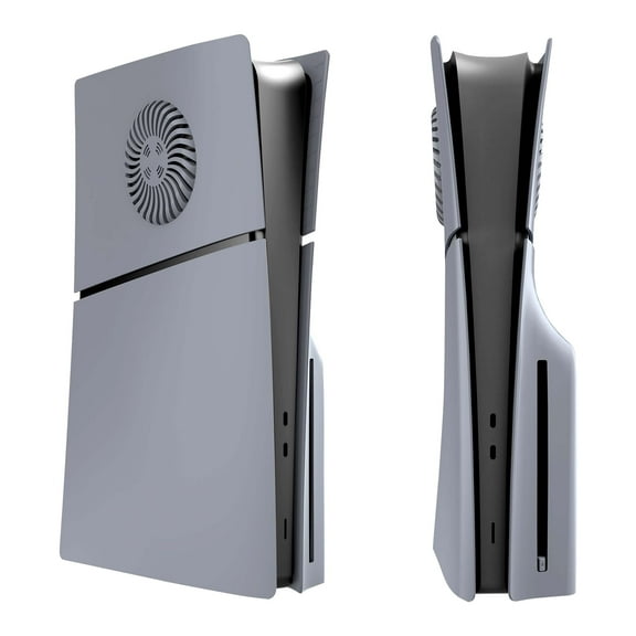 Faceplates for PS5 Slim Disc Edition Plate Cover Console with Cooling Vents & Dust Filter, 30th Anniversary Grey