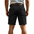 thumbnail image 4 of Men's Lightweight 5 Inch Inseam Cargo Shorts, Multi-Pocket Breathable Summer Hiking Work Shorts, Elastic Drawstring Waist Relaxed Fit Outdoor Casual Design, 4 of 8