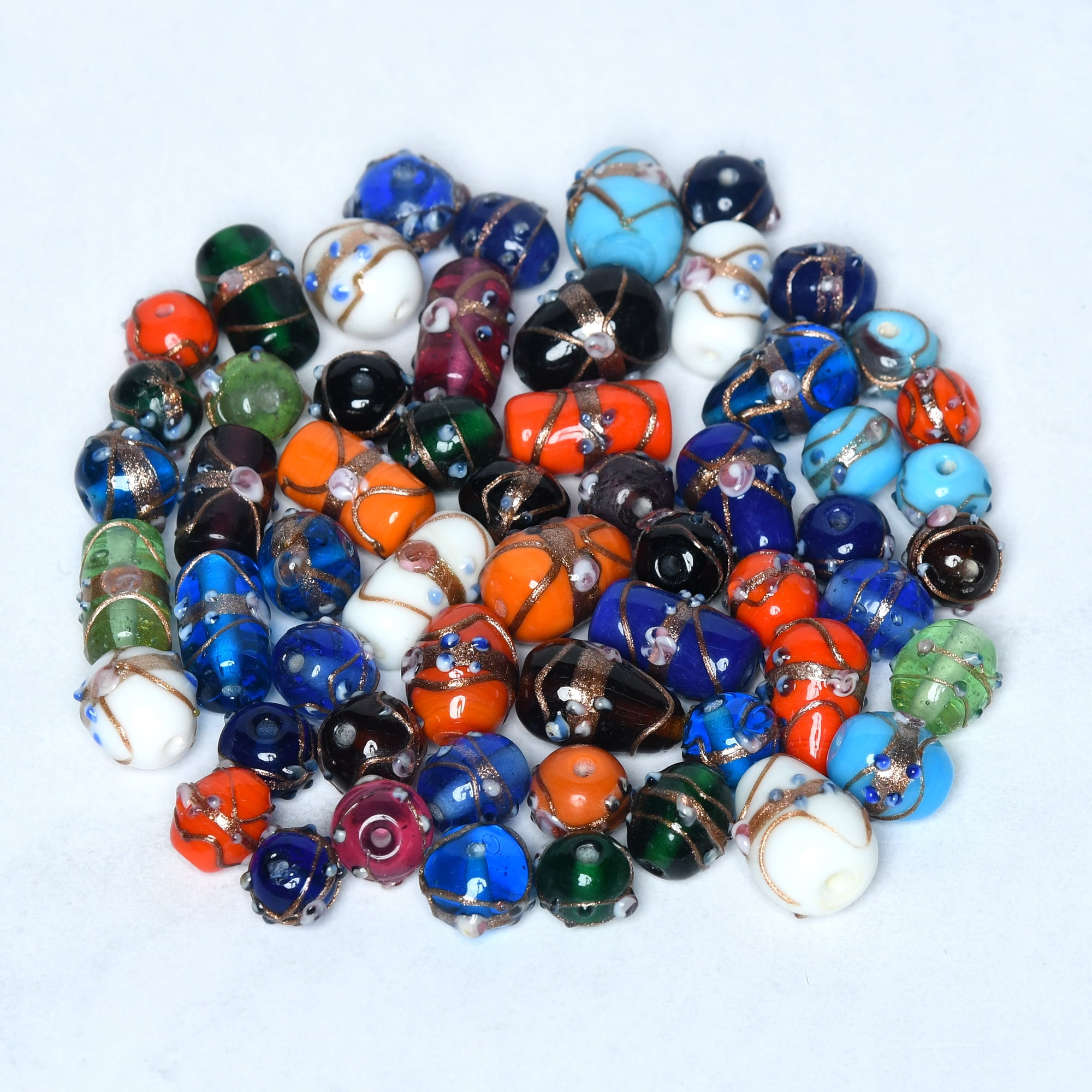 CRAFT ATTIC 2/3 LB Bag of Assorted Glass Beads for Jewelry Making, Lampwork Murano Bead Mix for Bracelets and Necklaces, Crafting Beads Supplies Kit, Large & Small Beads (Wedding Cake Mix)