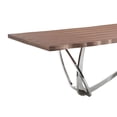 thumbnail image 4 of Ady Dining Table, 43x95 Walnut Top, Modern Chrome Steel Abstract Base, 4 of 6