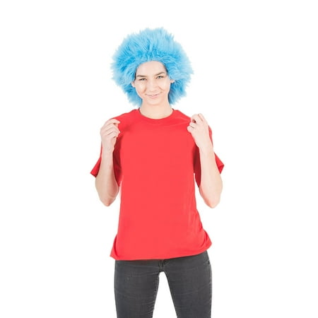 Fluffy Blue Adult Costume Wig