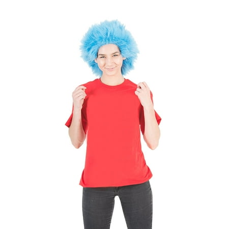 - Fluffy Blue Adult Costume Wig