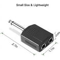 thumbnail image 3 of 1/4" 6.35mm Stereo Plug Male to Dual 1/4" 6.35mm Jack Female Splitter Adapter, Dual 6.5mm Jack Adapter Audio Y Cable Splitter for Guitar, Microphone, Amplifier TAA Compliant Black 2Pack, 3 of 7