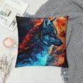 thumbnail image 2 of Orinice Wolf Flames Surreal Graphic Decorative Cushion Throw Pillow Cover 22x22in, 2 of 5