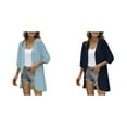 thumbnail image 1 of (2-Pack) Rinsvye Women Casual Cardigan Three V Neck Cardigan for Women Quarter Sleeve Open Front Leopard Cardigan Sweater Lightweight Dots Cardigan Draped Plus Size Sweater for Women Ruffles Cardiga, 1 of 7