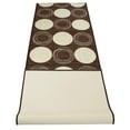 thumbnail image 2 of Custom Size Runner Rug Skid Resistant Contemporary Rug Runner Brown Circles Geometric Cut to Size Roll Runner Rugs By Feet Customize in USA Facility, 2 of 6