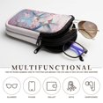 thumbnail image 5 of SEANATIVE Double Glasses Case Soft Portable 2 Compartment Eyeglass Sunglasses Pouch Portable Travel Eyewear Organizer Travel Eyeglasses Holder Bag with Zipper, Hummingbird Peach Blossom Blue Pink, 5 of 7