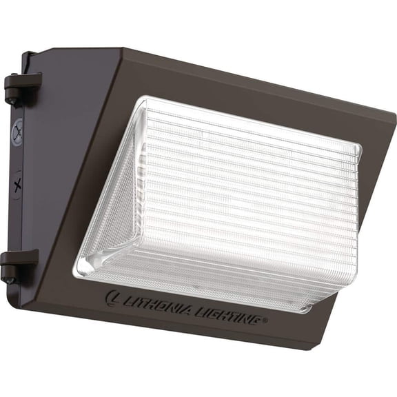 Contractor Select TWR1 250-Watt Equivalent Integrated LED Dark Bronze Wall Pack Light, Adjustable Lumens and CCT