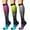 Purple Yellow Gray, variant on 3 Pairs Compression Socks for Men & Women 15-20 mmhg Graduated Athletic for Running Nurses Shin Splints Flight Travel