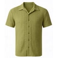 thumbnail image 2 of Iceglad Men's Casual Button Down Shirts Short Sleeve Shirts Vacation Beach Summer Hollow Out Tops, 2 of 8