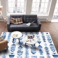 thumbnail image 4 of Area Rugs 5x7 Ft Bohemia Abstract Ethnic Style Blue Arrows Texture Non-Slip Washable Rug Indoor Rug Floor Mats Non Shedding Carpet for Living Room Bedroom Dining Room Home Decor, 4 of 8