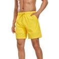 thumbnail image 5 of Miluxas Men's Gym Drawstring Shorts Lightweight Quick Dry Running Shorts Workout Athletic Shorts with Pockets Yellow XL(XL), 5 of 8