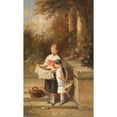 thumbnail image 2 of François-Louis Lanfant De Metz 10x14 Black Ornate Wood Framed Double Matted Museum Art Print Titled: Coming Home from the Garden, 2 of 5