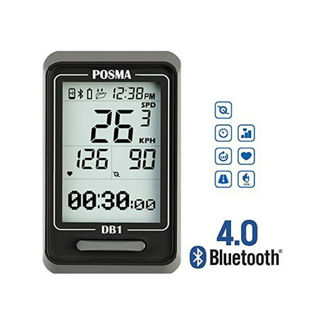 POSMA DB1 BLE4.0 Cycling Computer Speedometer Odometer, Support GPS by iPhone and Android (Best Gps Speedometer App For Iphone)