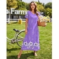 thumbnail image 3 of Ekouaer Nightgowns for Women Short Sleeve Night Shirts Full Length Night Gowns with Pockets, 3 of 6