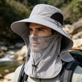 thumbnail image 6 of HCBY UPF50+ Full Coverage Fishing Sun Hat, Quick Dry Breathable Bucket Hat with Detachable Face Mask Neck Flap, Windproof Foldable Outdoor Hat for Hiking Cycling Camping, 6 of 6