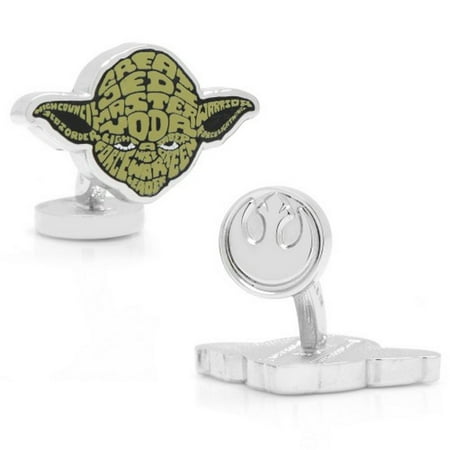 Star Wars Yoda Head Typography Cufflinks