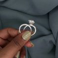 thumbnail image 5 of Jewelerix Moissanite 2 Carat Princess Cut Ring with Double Band, Vermeil White Gold Elegant Bridal Set, Stackable Wedding Ring for Women, 5 of 6