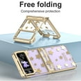 thumbnail image 5 of Allytechgroup Galaxy Z Flip 4 Case, Stars Design Hinge Protection Shockproof Slim Fit Shell Cover Anti-Scratch Transparent Clear Back Cover Phone Case for Samsung Galaxy Z Flip4, Gold, 5 of 7